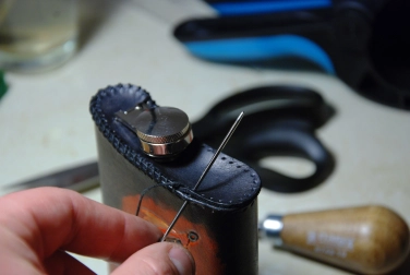 Stitching a flask Stitching a flask