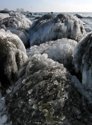 Ice covered stones Ice covered stones