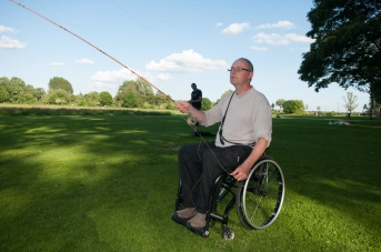Yours truly casting an Echo Glass rod Yours truly casting an Echo Glass rod