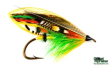 Computer screen wallpaper: Green Higlander salmon fly